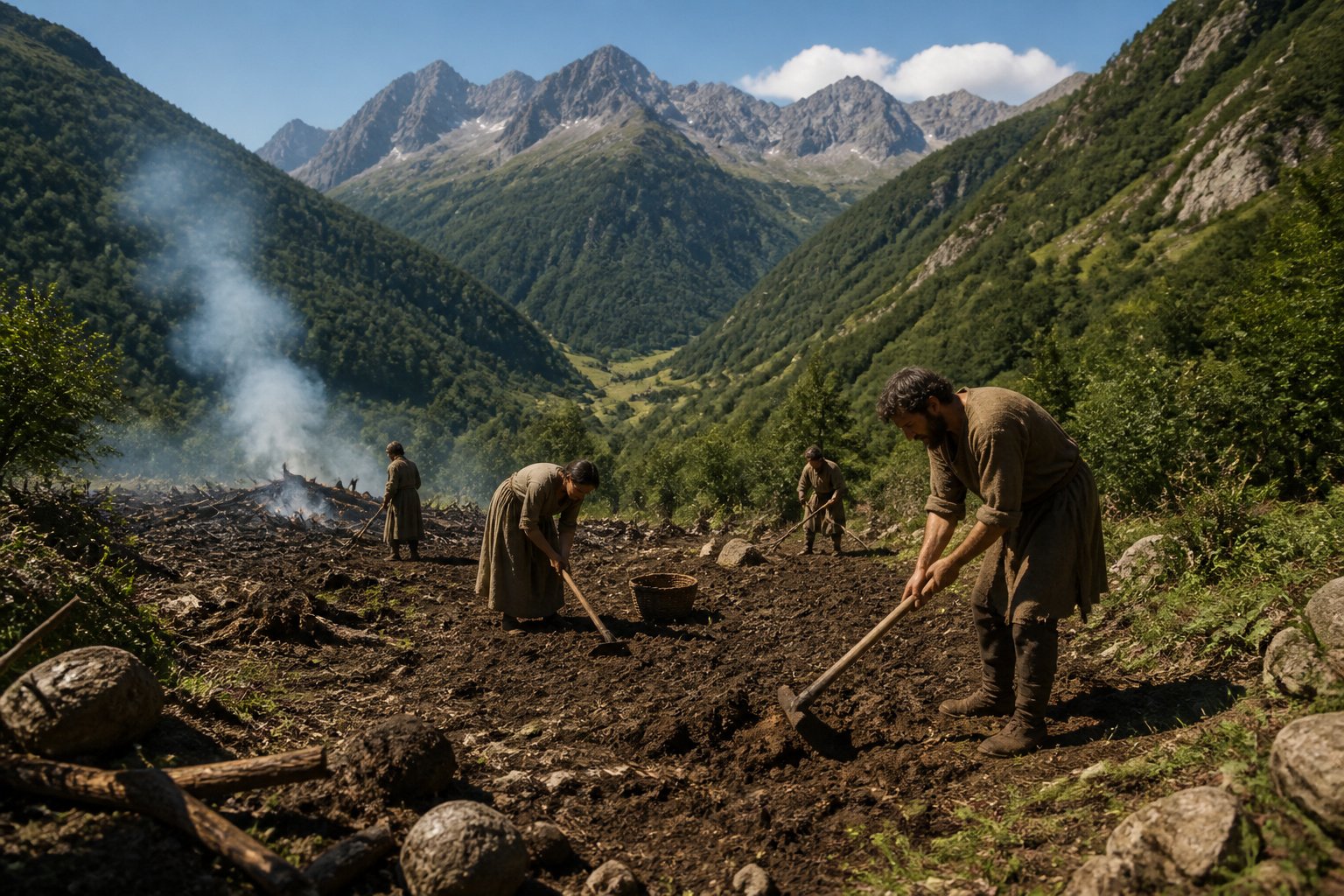 Essartage et agriculture dans les pyrenees