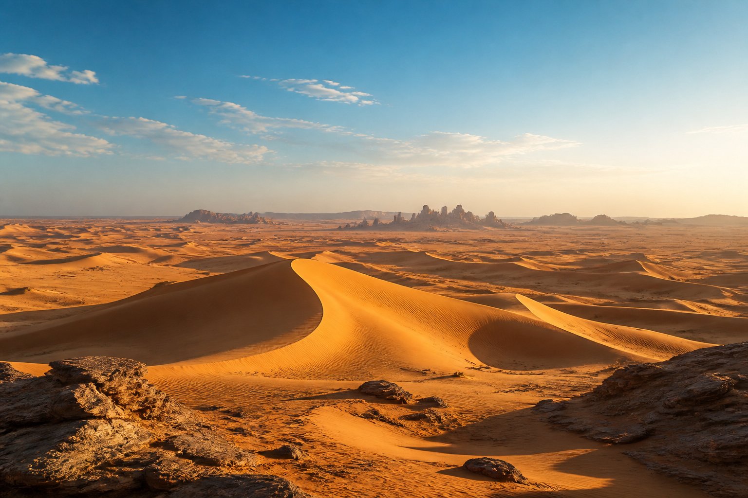 Desert majestueux au crepuscule