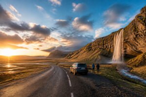Voyage epique en islande au coucher du soleil