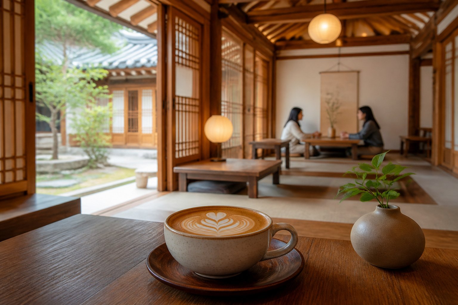 Cafe hanok a seoul latte art and serenite
