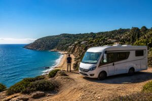 Camping car sur la cote espagnole