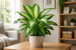 Dieffenbachia eclatante dans un pot neutre