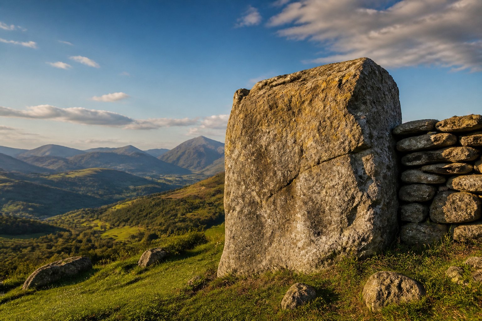 Pierre ancestrale et paysage basque