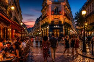 Ambiance festive au quartier latin parisien